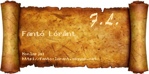Fantó Lóránt névjegykártya